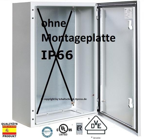 IP55 metal control cabinet 600x800x300 mm HBT 2-door without mounting plate